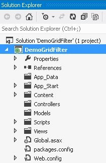 Demo grid filter